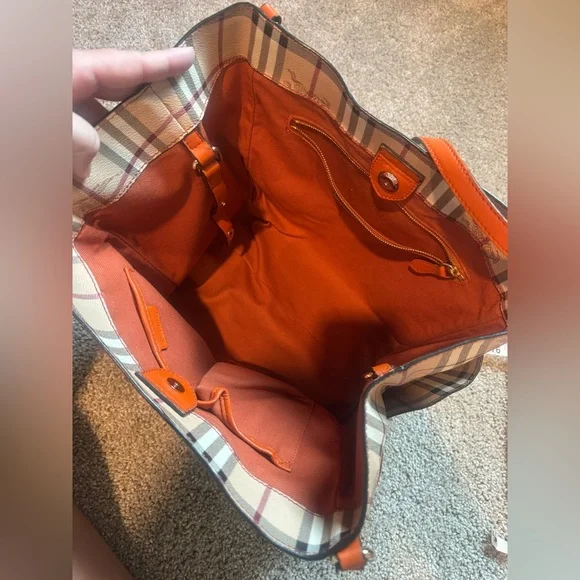 BURBERRY Multicolor PVC Leather Shoulder Bag Orange Tan - Picture 14 of 17